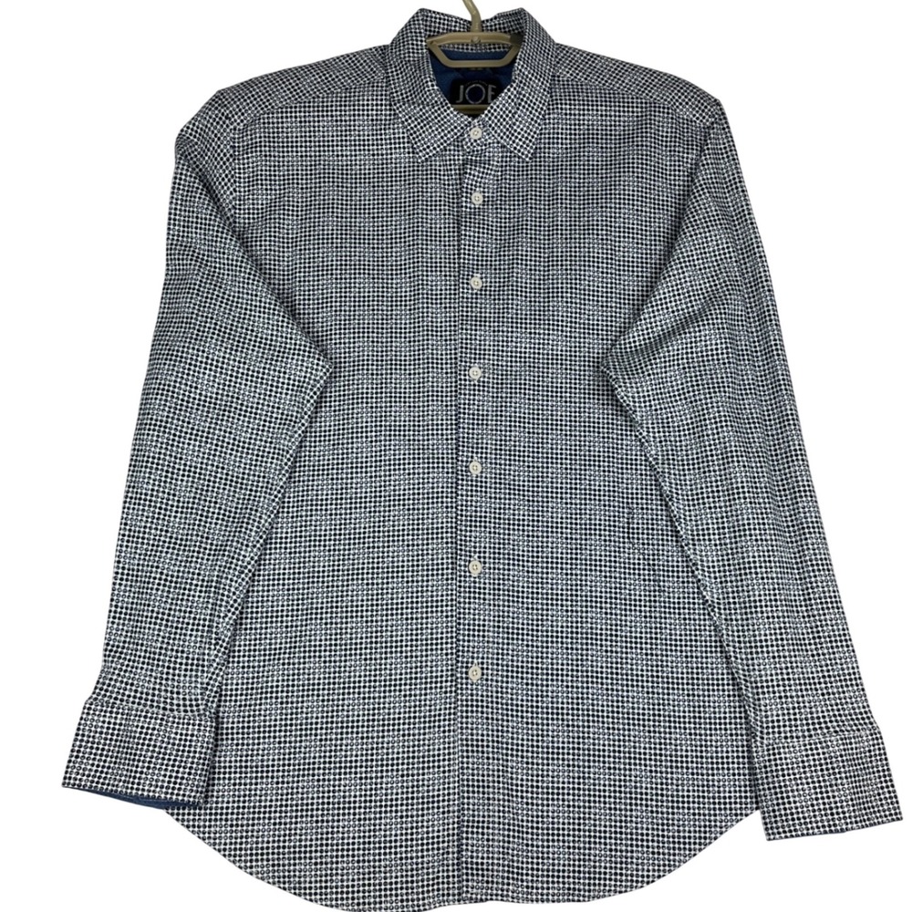 Joseph Abboud JOE Button Down Shirt Mens Large (L) Slim Fit Blue White Dot NWT